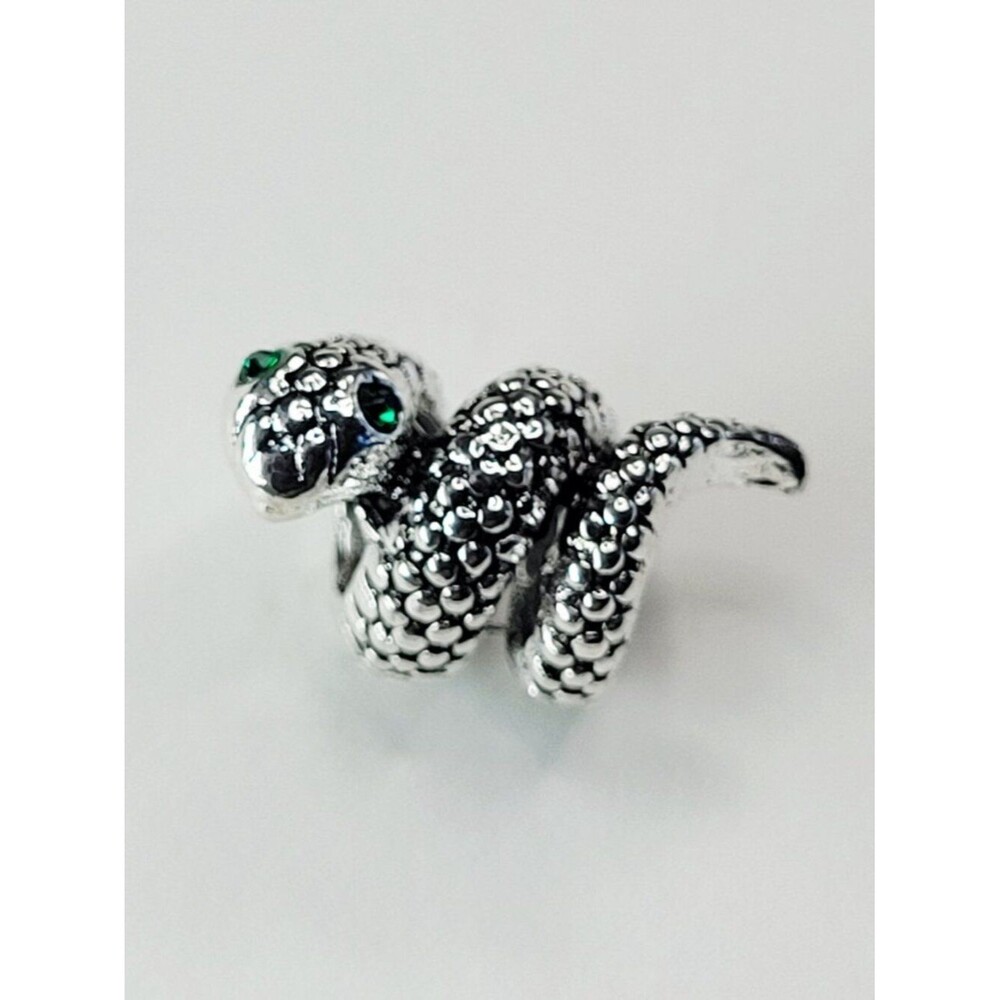 NWT! For Pandora Troll Charm Bracelet AMAZING Wrap Around Green Eyed Snake Charm
